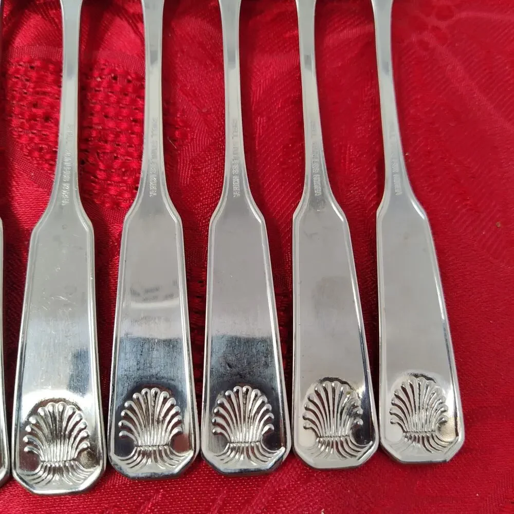 8X CF Colonial Shell Stainless Cocktail Forks Korea
